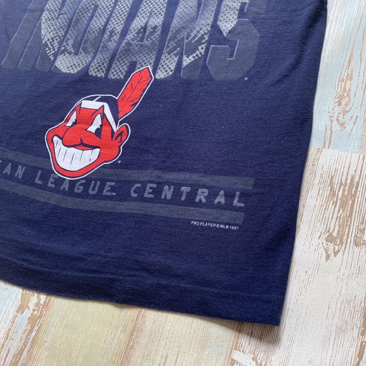 PRO PLAYER　MLB　CLEVELAND INDIANS　T-shirts　ビッグプリント　クリーブランド インディアンズ