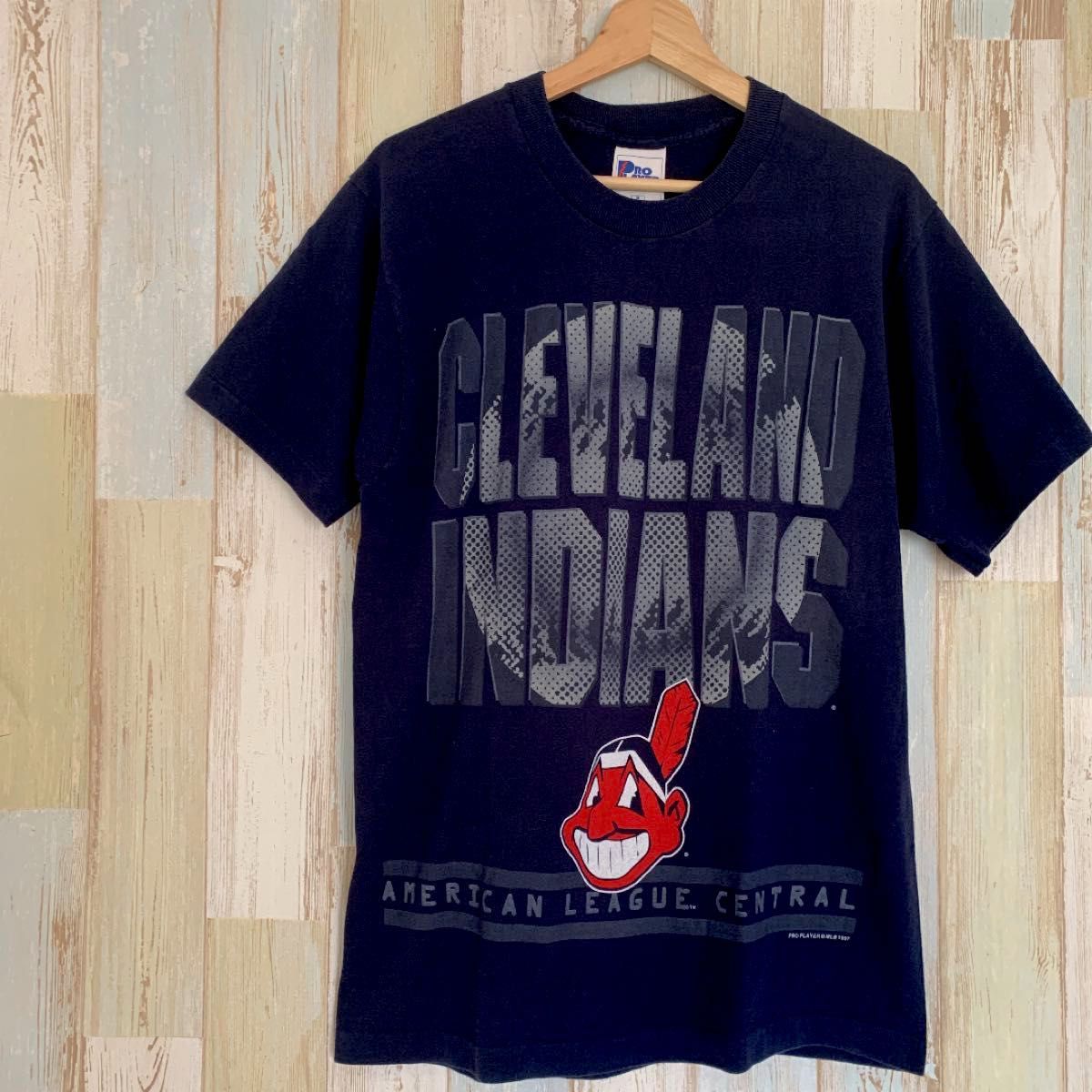 PRO PLAYER　MLB　CLEVELAND INDIANS　T-shirts　ビッグプリント　クリーブランド インディアンズ