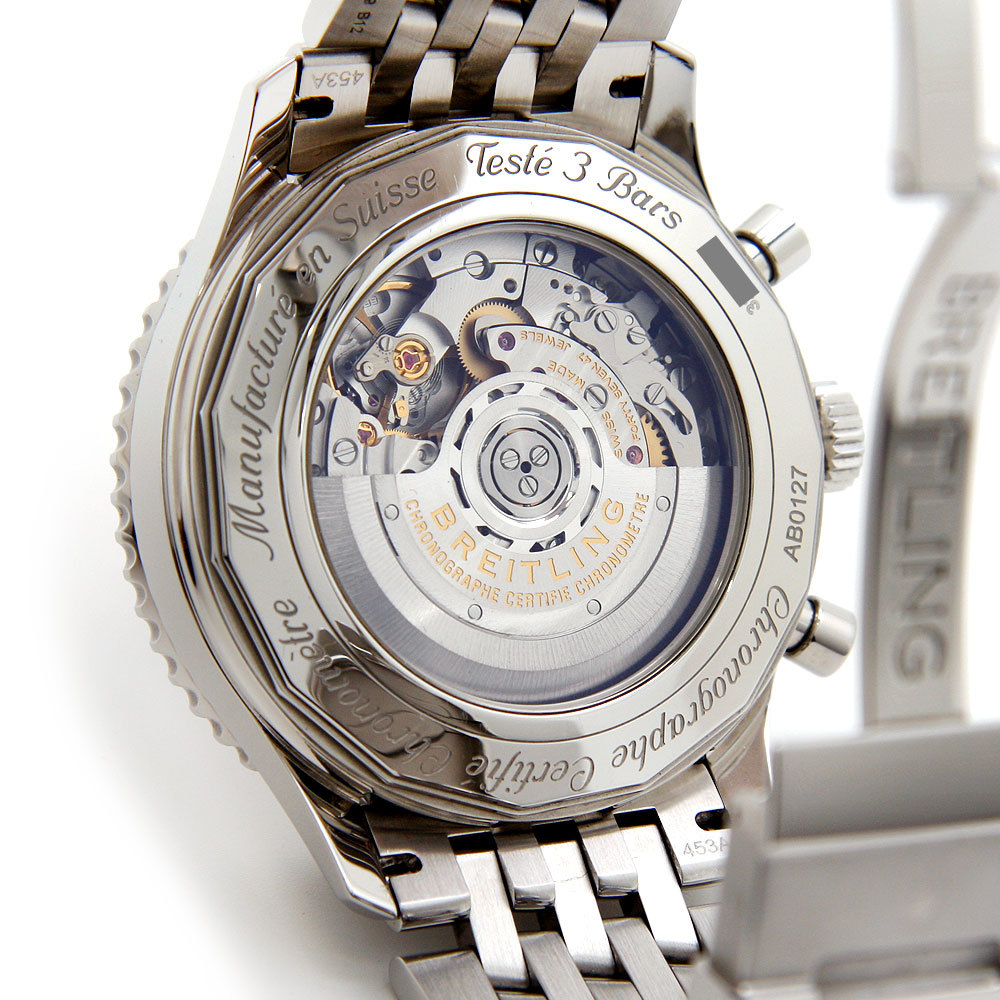 中古美品 ブライトリング 腕時計 BREITLING ナビタイマー1 NAVITIMER B01 クロノグラフ 46 AT AB0127211B1A1 自動巻き 黒文字盤_画像5