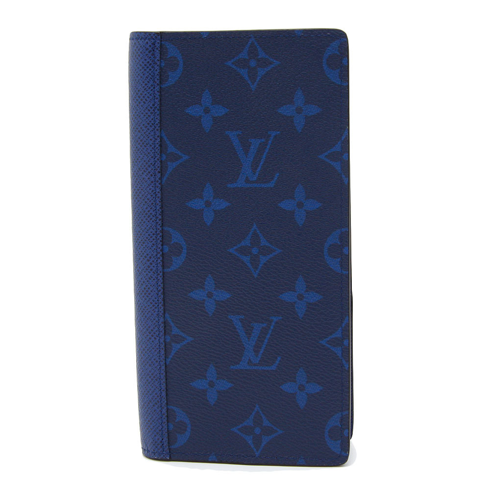 中古美品 ルイヴィトン 長財布 モノグラム タイガラマ ポルトフォイユ ブラザ N30297 LOUIS VUITTON コバルト ブルー ブランド  メンズ