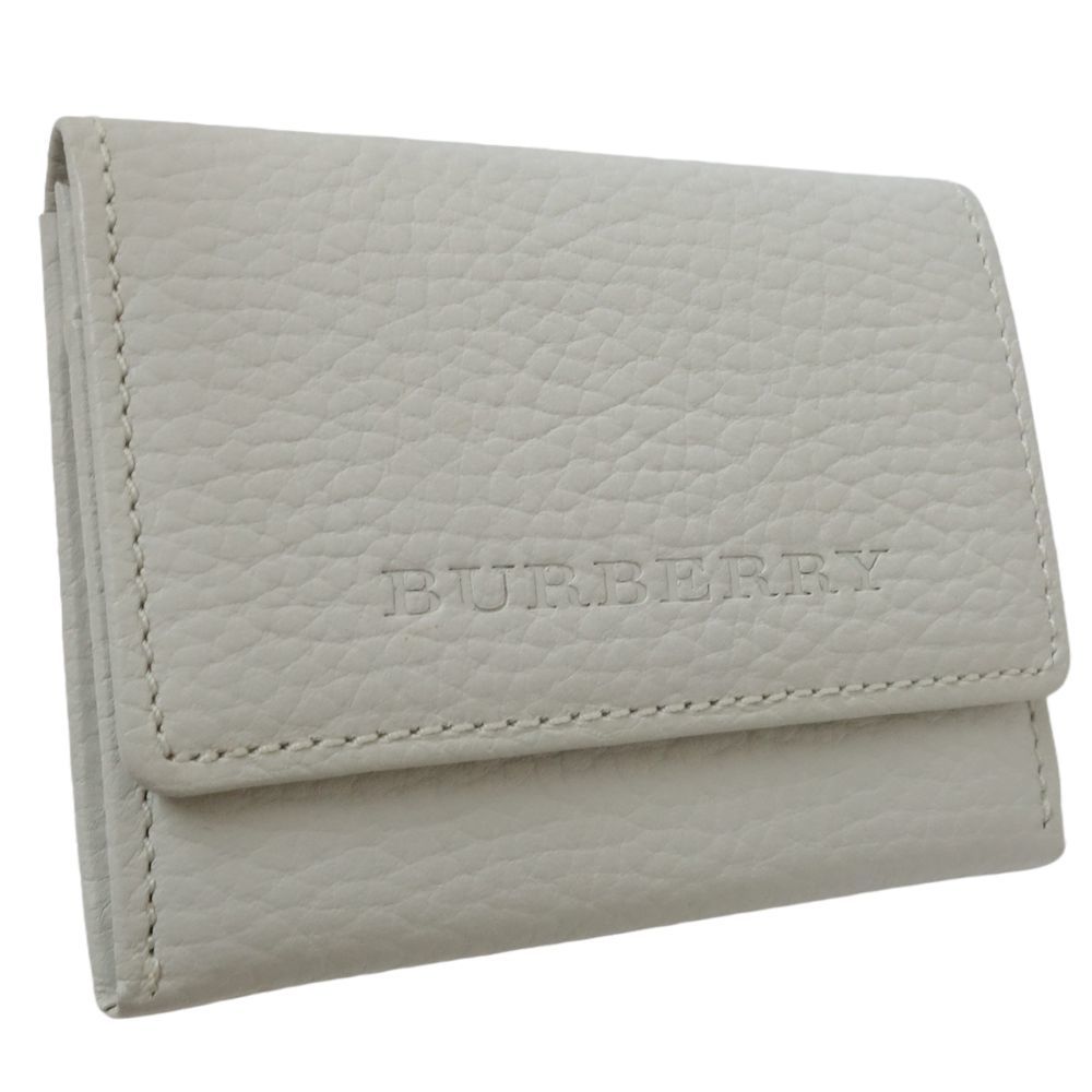 バーバリー BURBERRY 名刺入れ カードケース レザー ホワイト / 083535【中古】_画像2