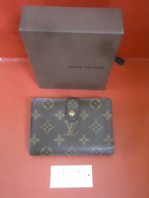 X4211-185♪【60】Louis Vuitton ルイヴィトン モノグラム ポルトモネ ビエ ヴィエノワ がま口 二つ折り財布 ウォレット ブラウン