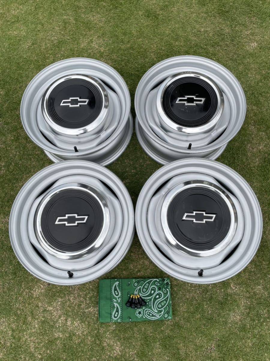 手渡し歓迎 シボレー アストロ 15×6JJ ホイール ＆ ドッグディッシュ キャップ GMC サファリ シェビーバン サバーバン タホ C1500 アメ車の画像1