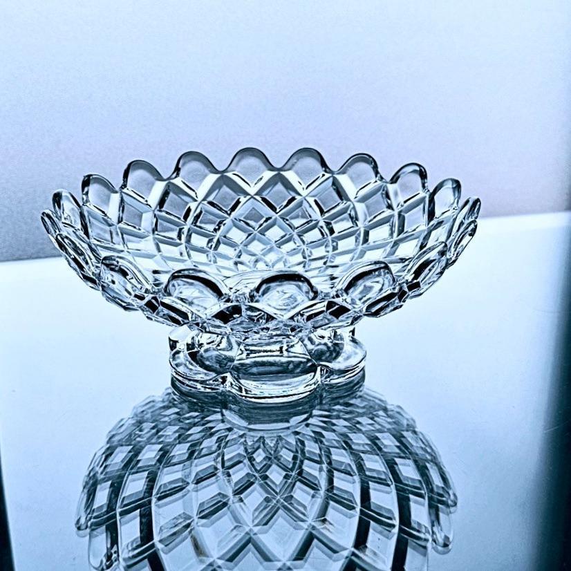 ハイセンスなレトロを★オールドバカラ ディアマンカレ 特大20㎝センタープレート 輝くオールドバカラBaccarat☆ディアマンカレの大きなコンポート