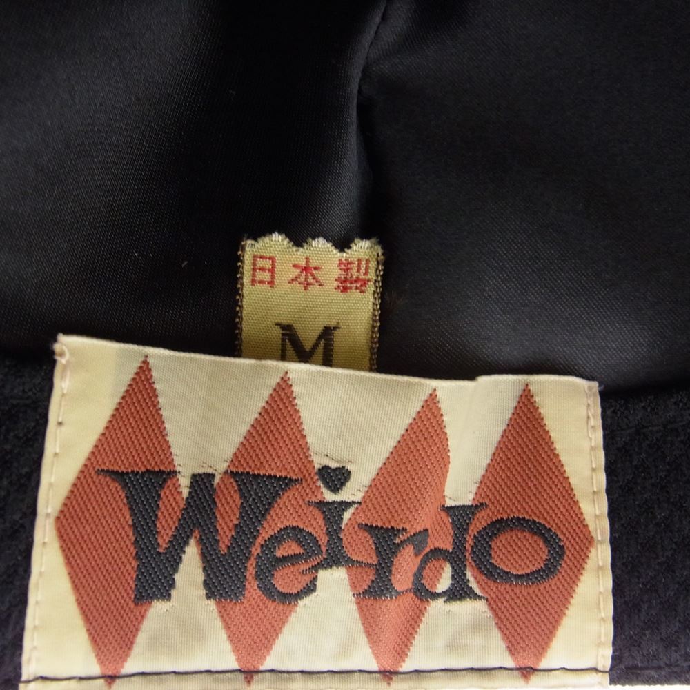 WEIRDO ウィアード チェック リボン ウール フェルト 中折れ ハット ブラック系 M【中古】_画像4