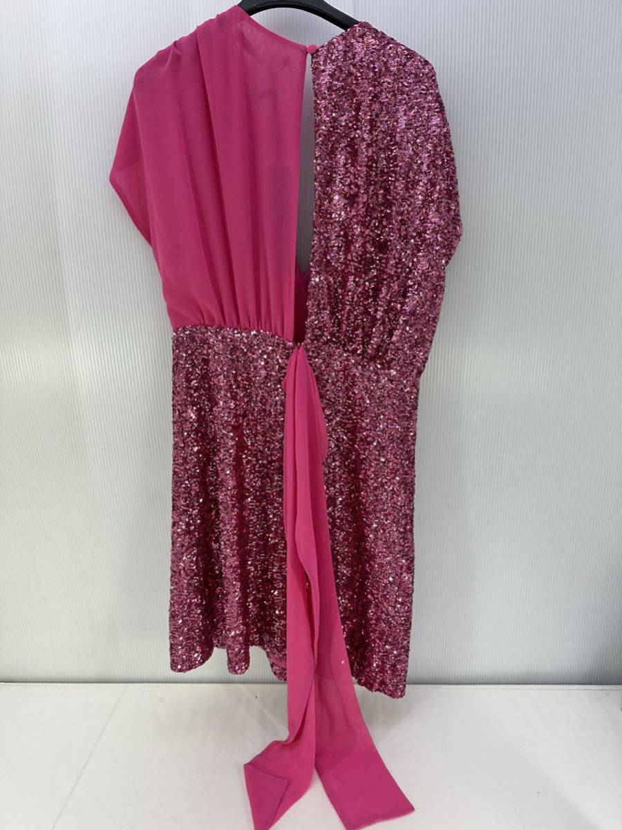 ANNA RITA N Anna litaenne Italy made ABIT-7440 spangled party dress pink size :42 length approximately : 82cm