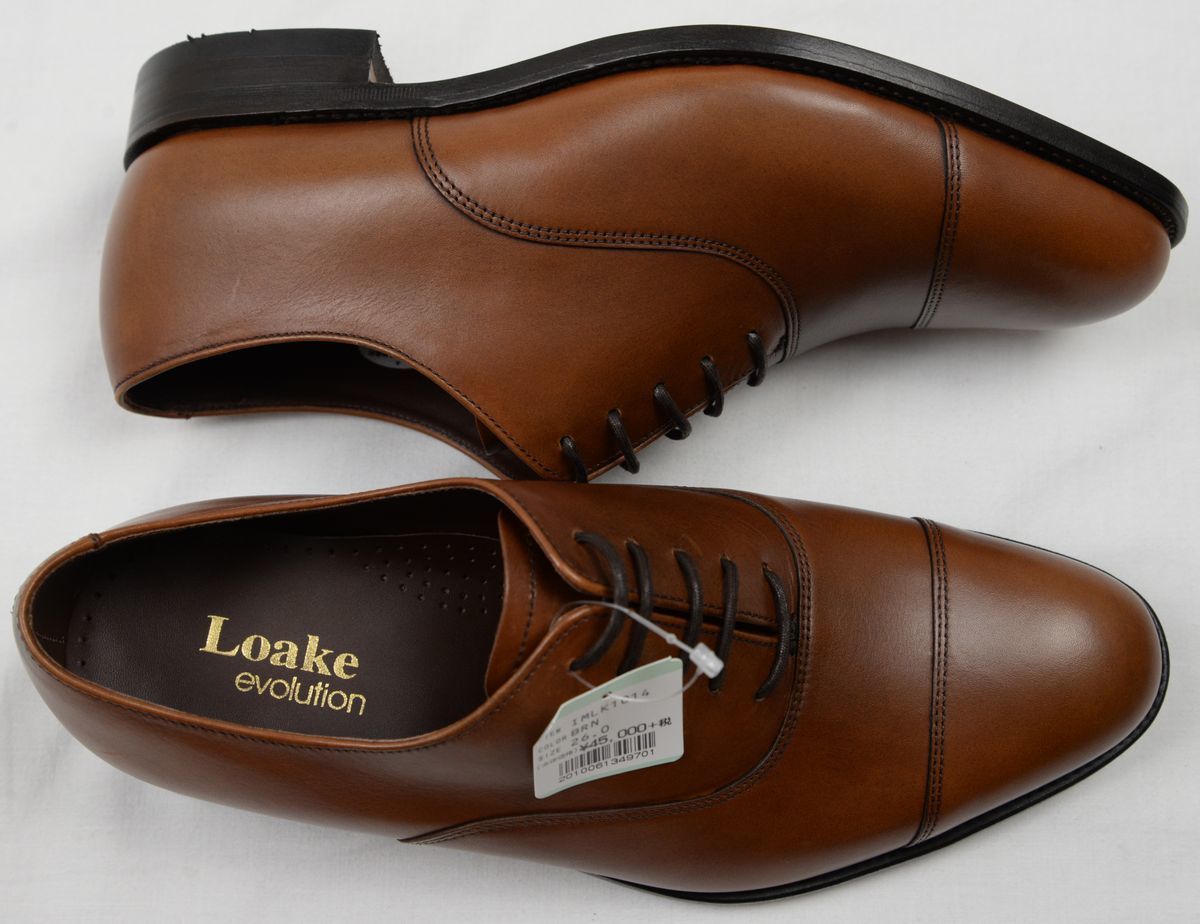 ●Loake1880(ローク)evolutionストレートチップドレス靴(茶,UK7.5(JP26.0)革底,英国王室御用達,グッドイヤーウェルト製法,IMLK1014)新品_画像3