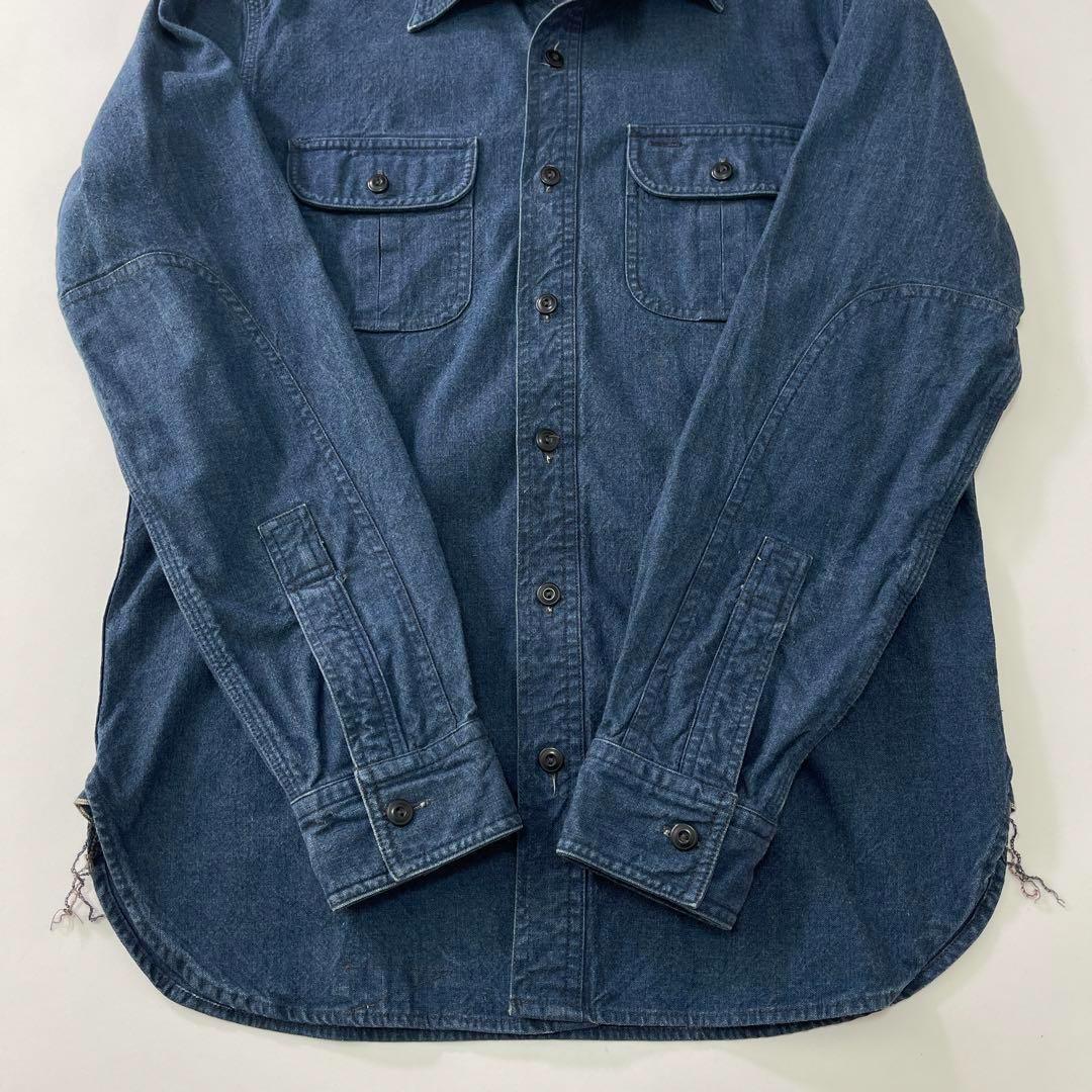 RRL ダブルアールエル デニムワークシャツ チンスト付 インディゴ S RRL ダブルアールエル デニムワークシャツ チンスト付 インディゴ S
