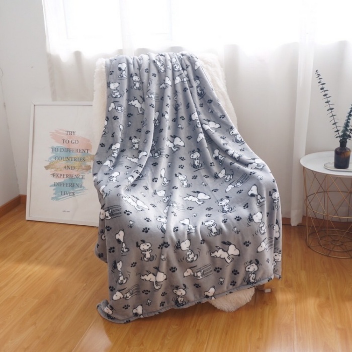  free shipping * immediate payment! new goods Snoopy thin blanket blanket pretty Kids new life baby celebration of a birth * pair trace gray Snoopy /128cm×178cm