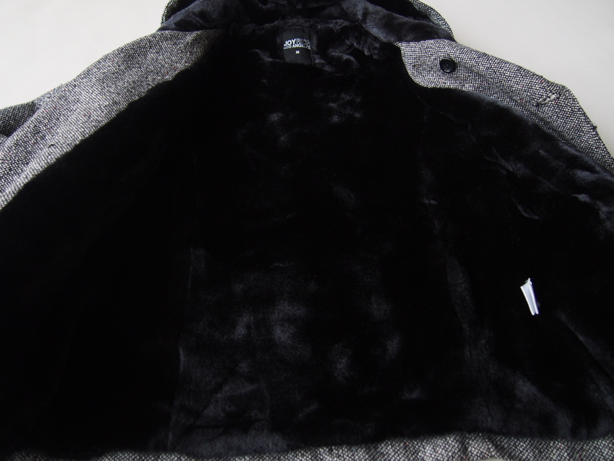  Joy Ricci * double breast f-ti pea coat * pea coat * back surface fake fur finishing *M size *JOYRICH LOS ANGELES