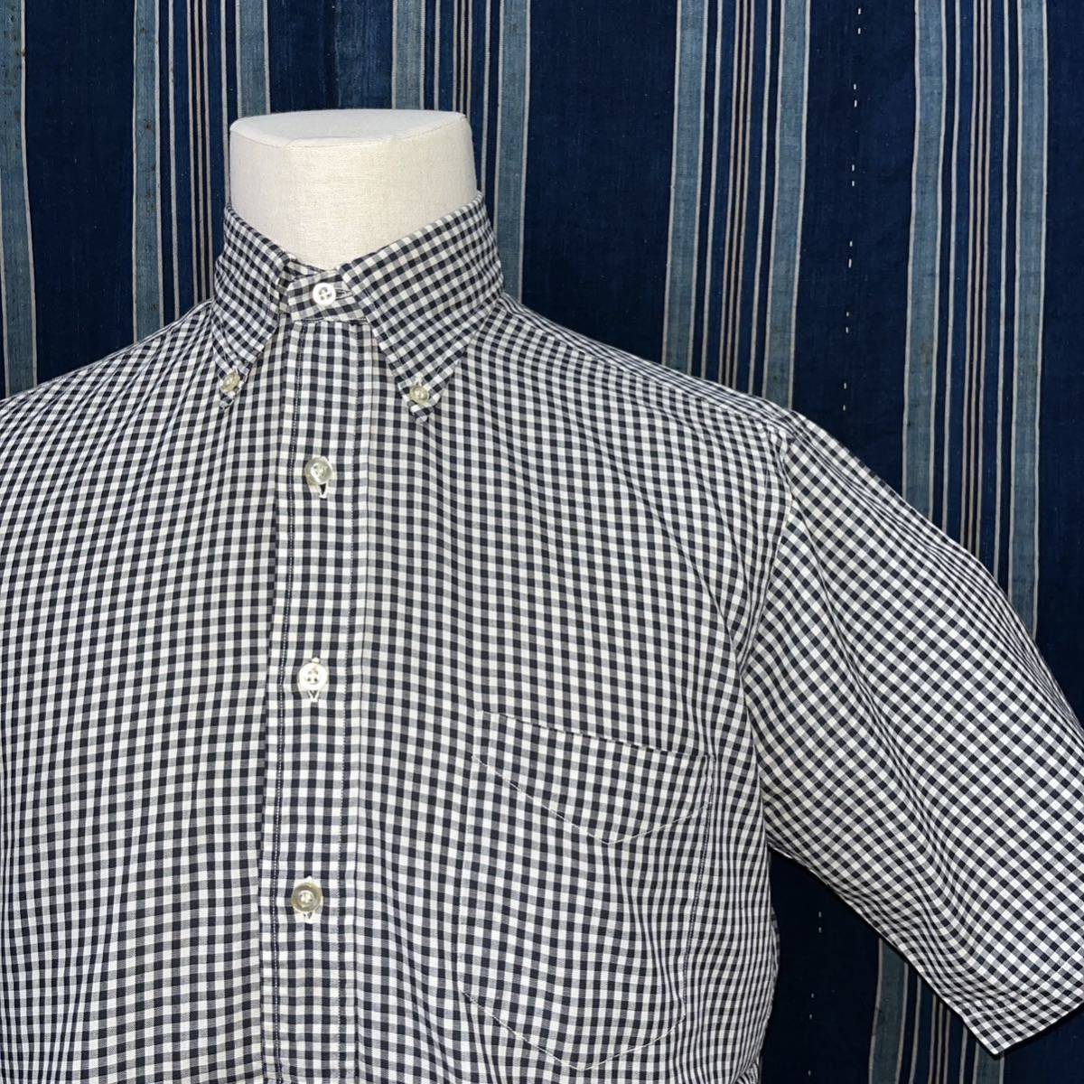 マチ付き 50s 60s eagle shirt makers half sleeve b.d. shirt 50年代 60年代 アメリカ製 ギンガムチェック シャツ ボタンダウン