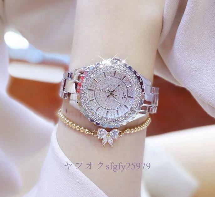 A945I☆新品人気 女性用 腕時計 レディース ダイヤハメる キラキラ輝く ウォッチブレスレット バングル エレガント クォーツ式Bの画像1