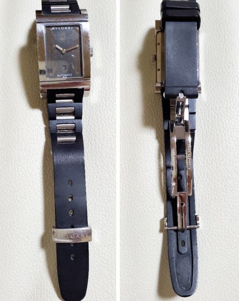 BVLGARI ブルガリ レッタンゴロ RT45S ブラック デイト 自動巻き BVLGARI ブルガリ レッタンゴロ RT45S ブラック デイト 自動巻き