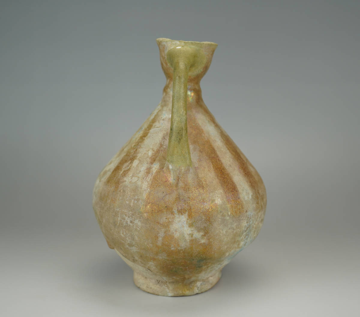 鳴】希少 古代 ローマンガラス 水注 銀化 高さ20.5cm 検:中国美術