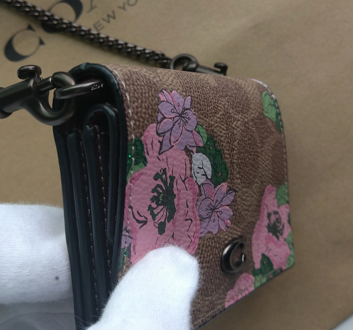 [ new goods ]COACH Coach pochette shoulder bag purse floral print 