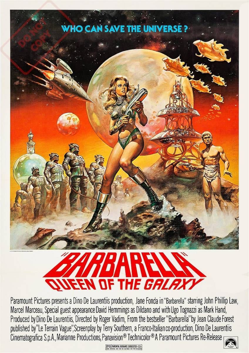  poster * movie [ bar barela](Barbarella) 1977 year Revival * poster *je-n* phone da/ Jean * Claw do* forest 