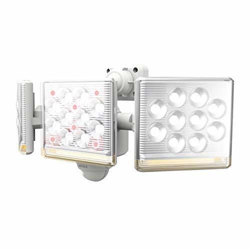 ムサシ RITEX フリーアーム式高機能LEDセンサーライト(12W×3灯) 「コンセント式」 LED-AC3045 ホワイト