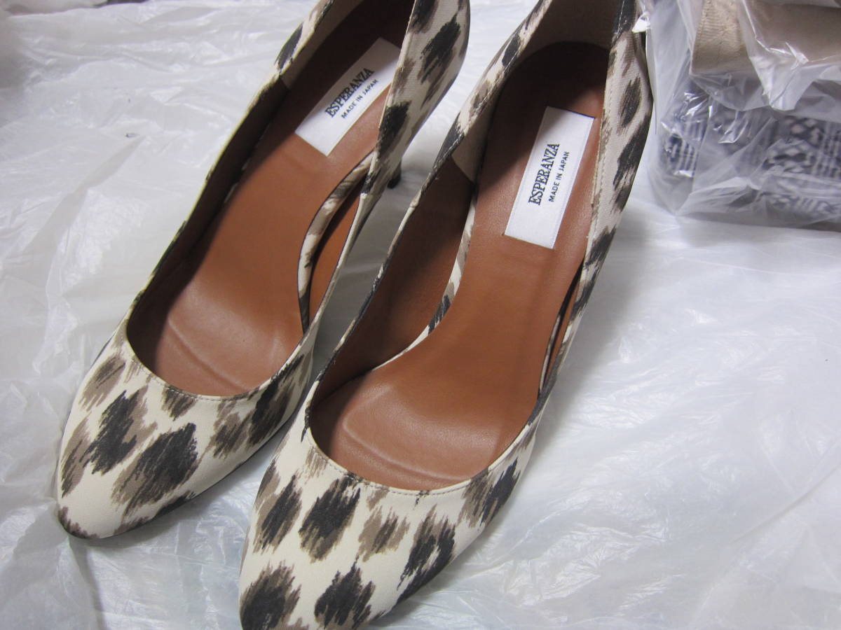  new goods made in Japan ESPERANZA Esperanza 24cm pumps shoes shoes high heel leopard print Leopard lady's .1692