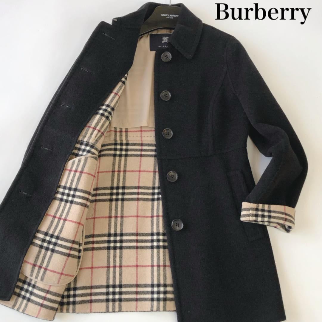 BURBERRY ノバチェック切り替え /トレンチコート/ 高級カシミヤ/羊毛