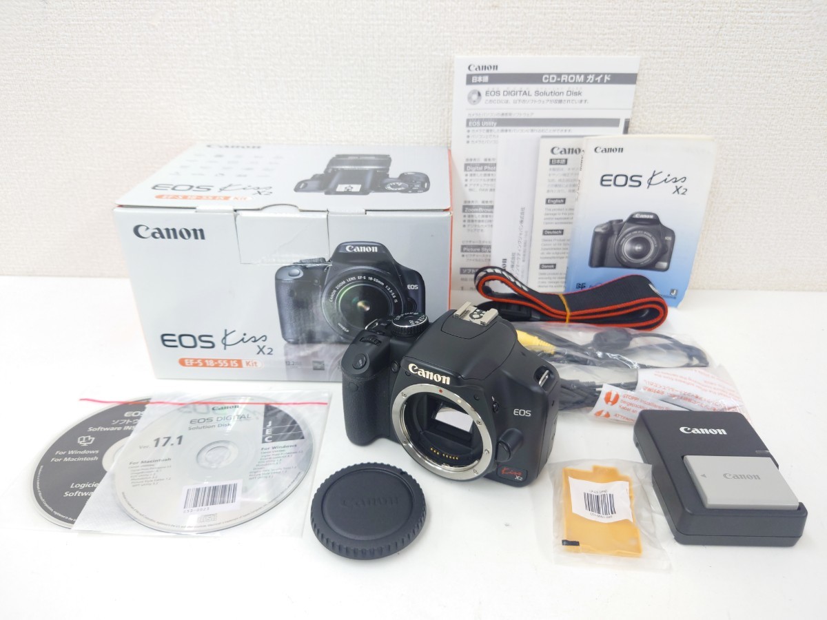 埼P♪【美品】Canon キャノン キヤノン EOS kiss X2 デジタル一眼レフ