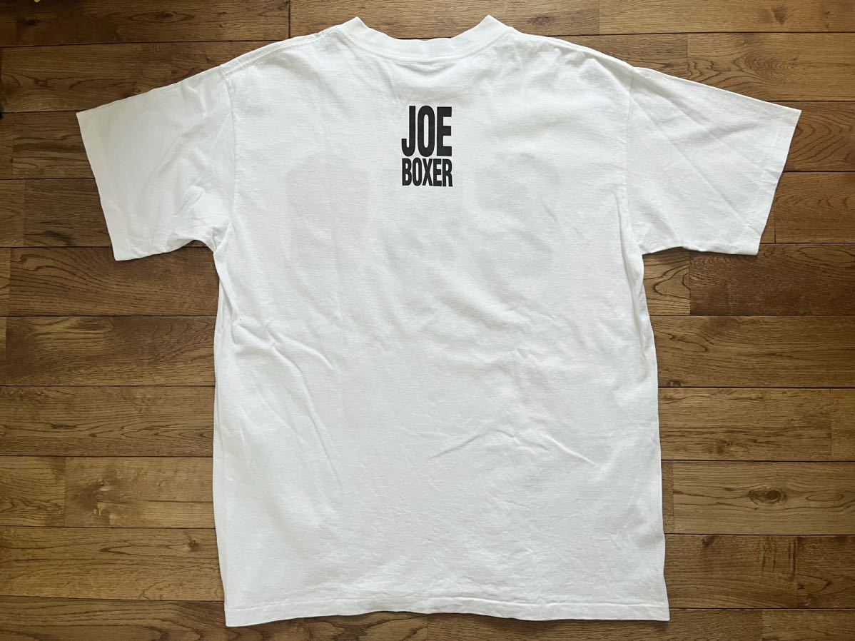 送料¥185 90'sビンテージUSA製JOE BOXER BUTCHシャツプリント白TシャツL〜XL_画像3