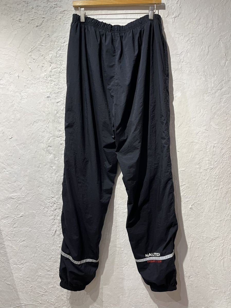  Vintage 90\'s NAUTICAno-chika black nylon pants XL Tec pants jersey 