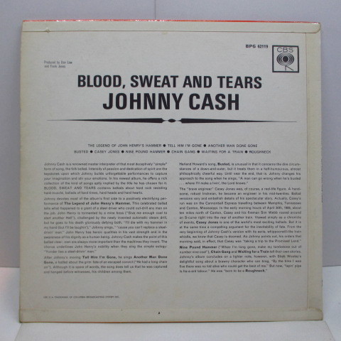 JOHNNY CASH-Blood, Sweat And Tears (UK Orig.Mono LP/CFS)_画像2