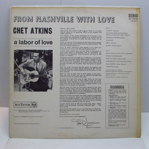 CHET ATKINS-From Nashville With Love (UK Orig.Stereo LP/CS)_画像2