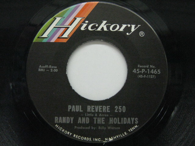 RANDY & THE HOLIDAYS-Paul Revere 250 / Living Doll_画像1