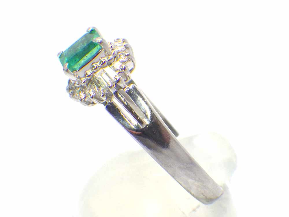 卸売 4.6g Pt900 ダイヤモンドリング エメラルド 11.5号 Jewelry Ring