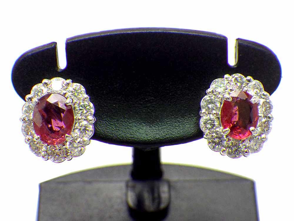 経典 2.3g Jewelry Pt900 ダイヤモンドピアス ルビー Ruby0.48ct