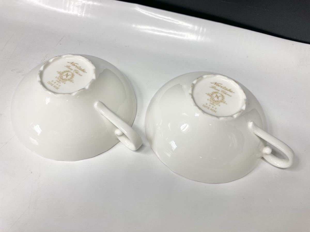 Noritake ノリタケ CUTIE ROSE キューティーローズ ボーンチャイナ コーヒー 紅茶 カップ 2客の画像3