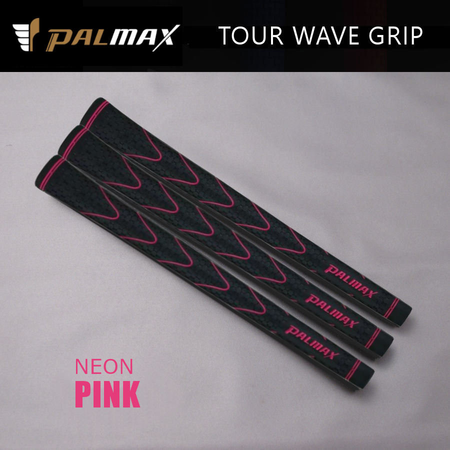 PALMAX パルマックス “ TOUR WAVE GRIP ” ラバー バックライン無 ネオンピンク 3本～ 新品