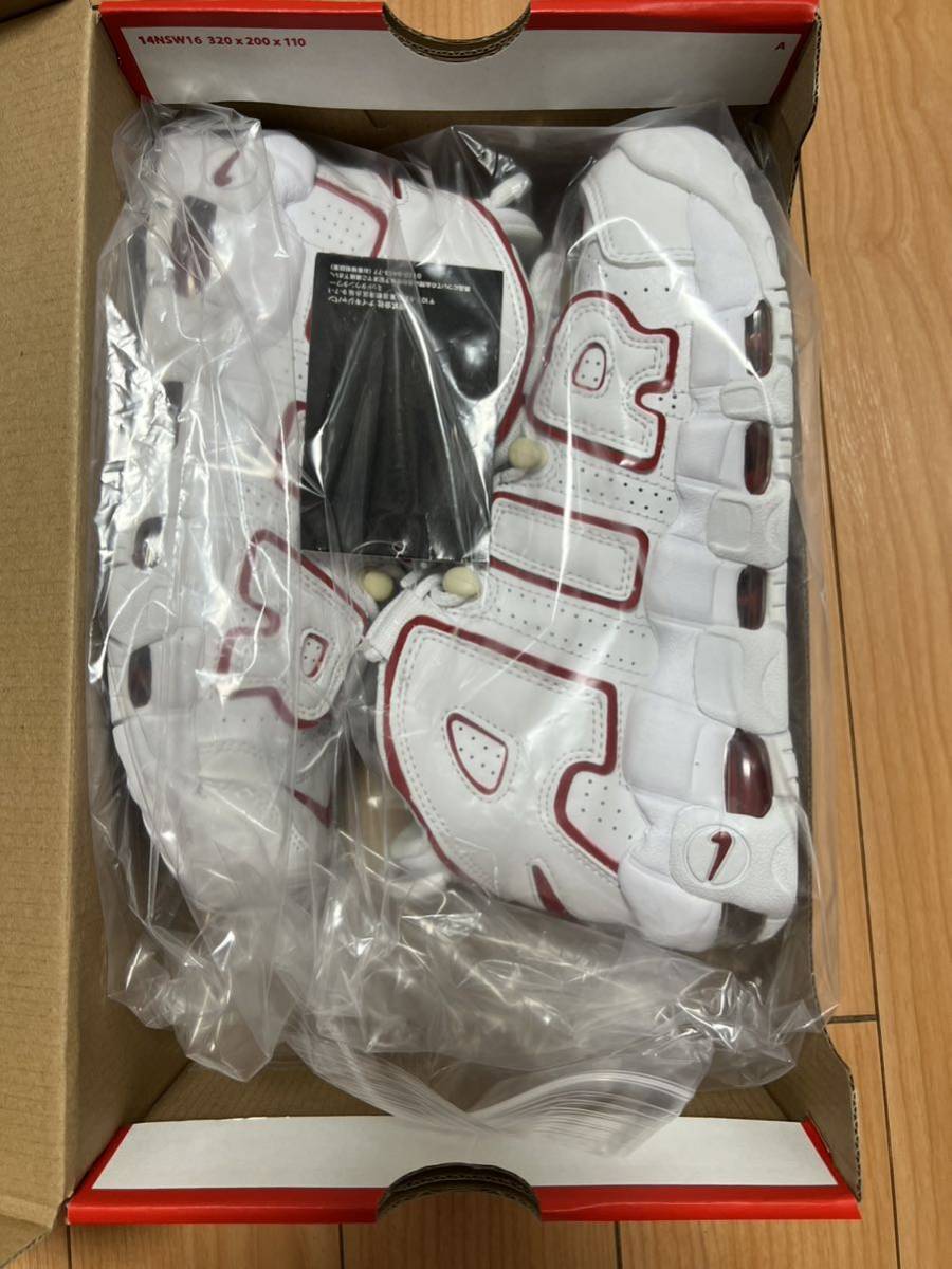 NIKE AIR MORE UPTEMPO 96 WHITE／VARSITY RED-WHITE ２３センチ921948-102 ナイキ エア モアアップテンポ 96 モアテン 白 赤 美品_画像1