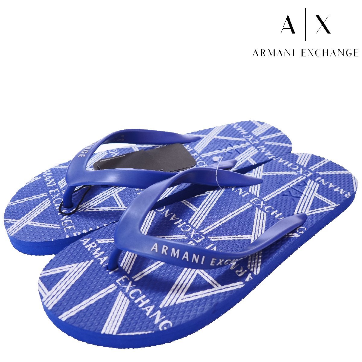 * new goods * Armani Exchange * street . resort . exceptionally effective! Logo gram tongs sandals beach sandals 42 27cm blue *ARMANI EXCHANGE A|X