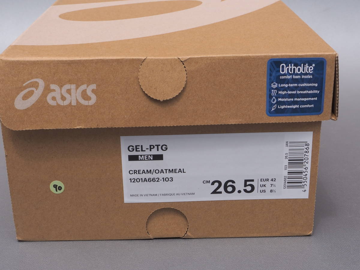 デッド!! 26.5cm 新品!! ASICS Tiger GEL-PTG アシックスタイガー ゲル ポイントゲッター 天然皮革 cream/oatmeal_画像10