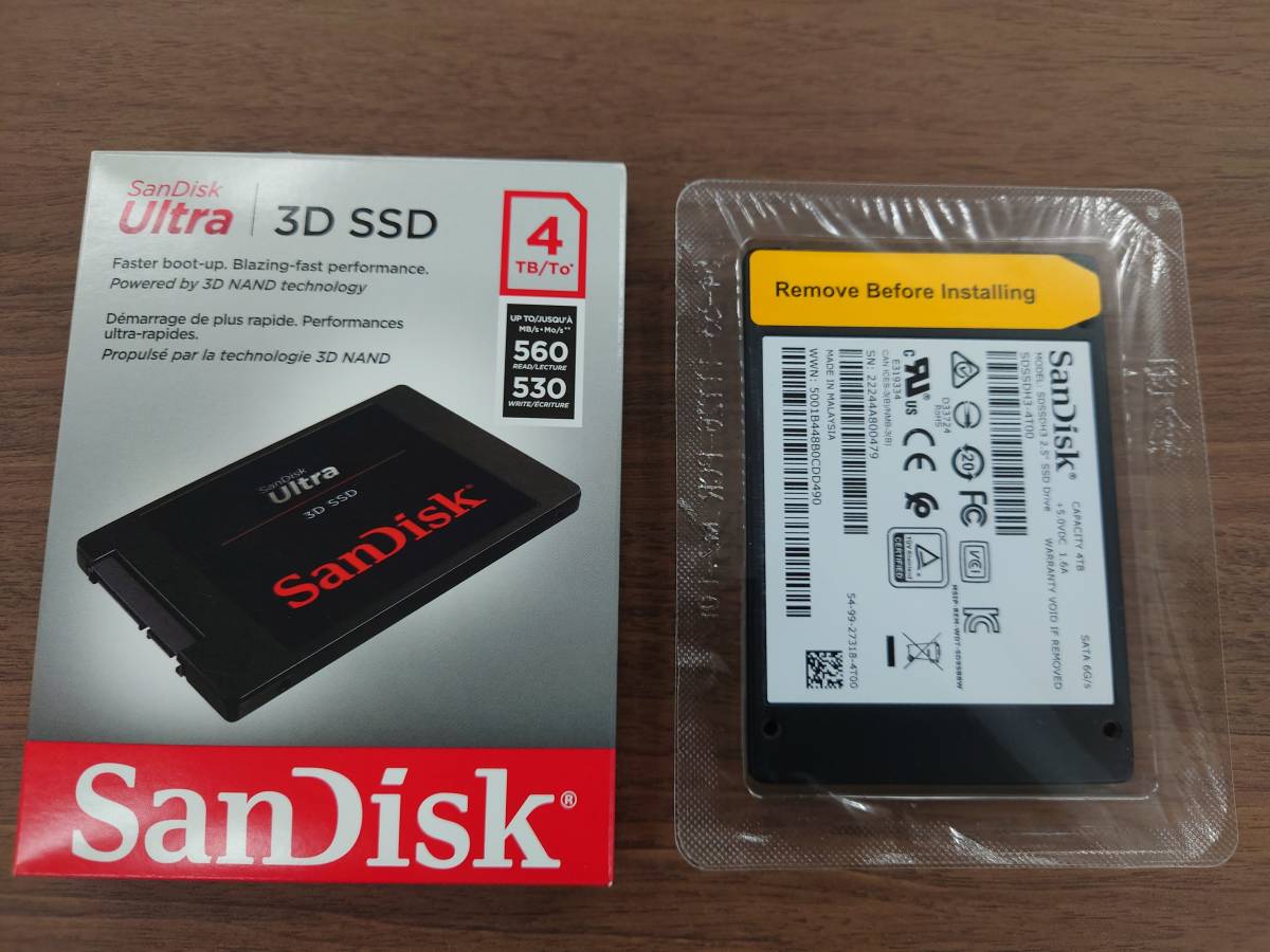 SanDisk サンディスク 内蔵SSD 2.5インチ   SSD Ultra 3D 4TB SATA3.0   SDSSDH3-4T00- - 4