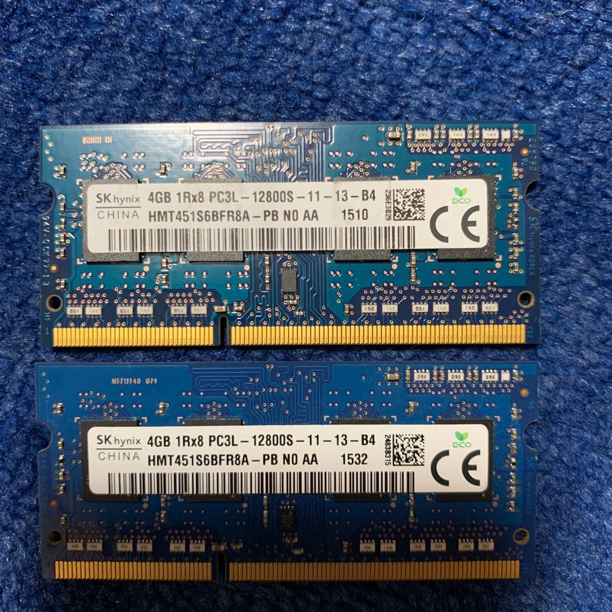 SK hynixノートパソコンメモリ1Rx8 PC3L-12800S 4GBx2枚 合計8GB 動作確認済