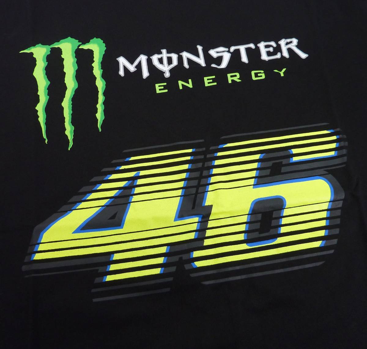 VR46 モンスターエナジー MONSTER ENERGY ビッグ46デザイン イタリアンフラッグ 半袖 Tシャツ （ブラック） (XXL) [並行輸入品]_画像4