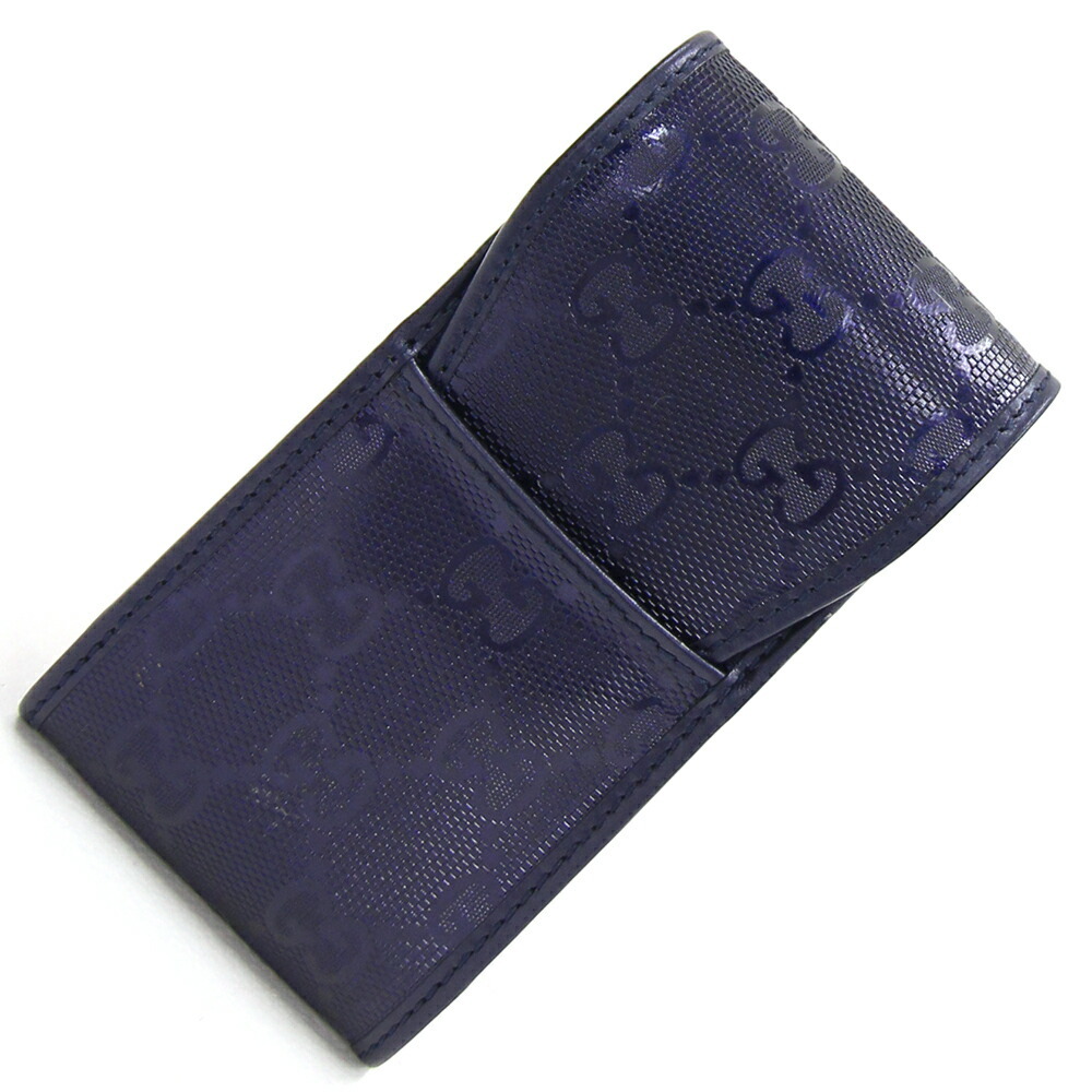 グッチ シガレットケース GGインプリメ 181716 パープル PVC レザー 中古 タバコケース 煙草 メンズ GUCCI