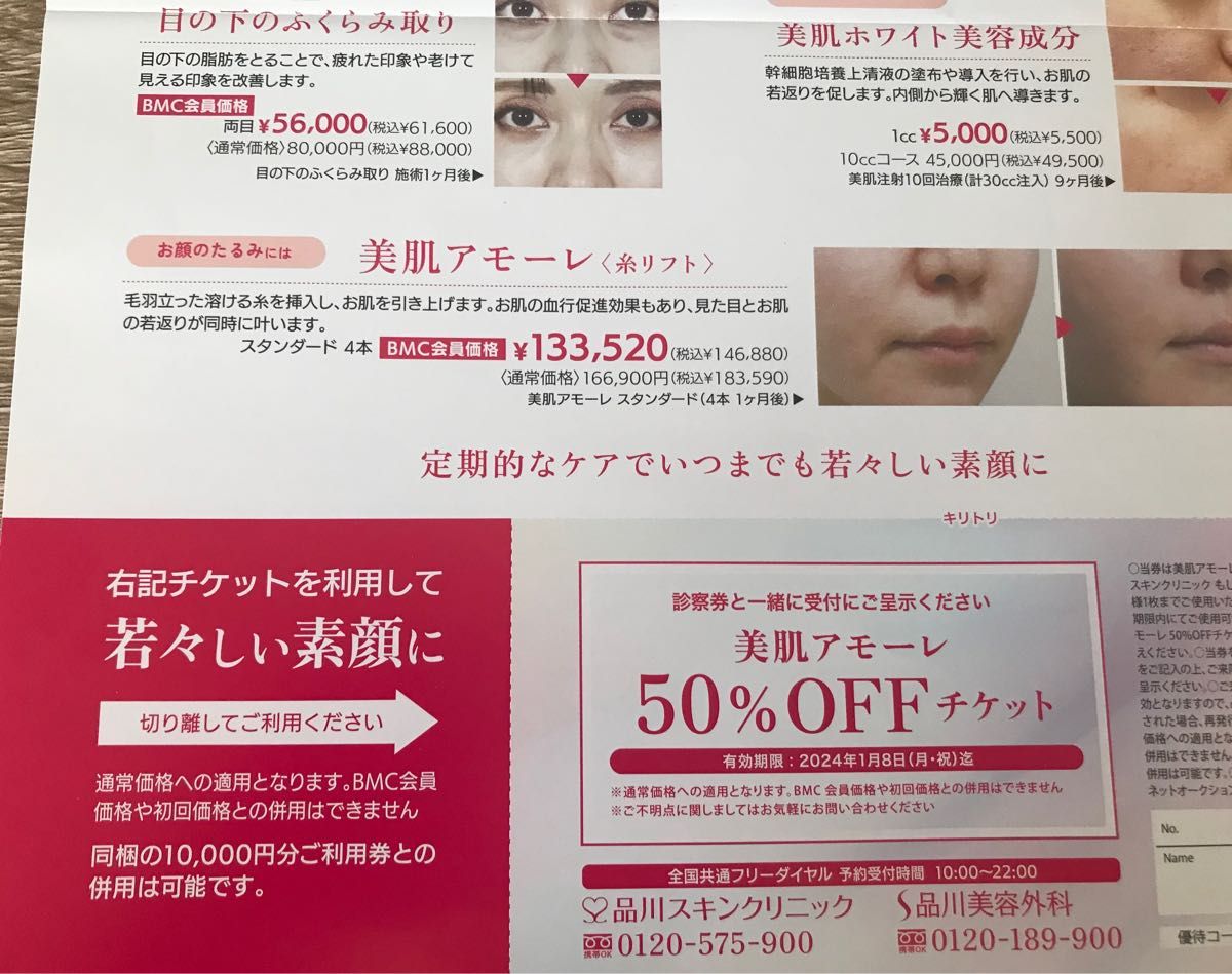 品川スキンクリニック 美容皮膚科 美容外科 ご利用券 10,000円分