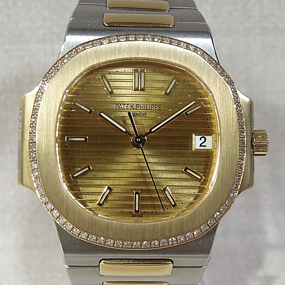 SS/K18YG PATEK PHILIPPE Patek Philip 3800/2JA Nautilus self-winding watch original diamond bezel { prompt decision * consumption tax less * including carriage } archive 