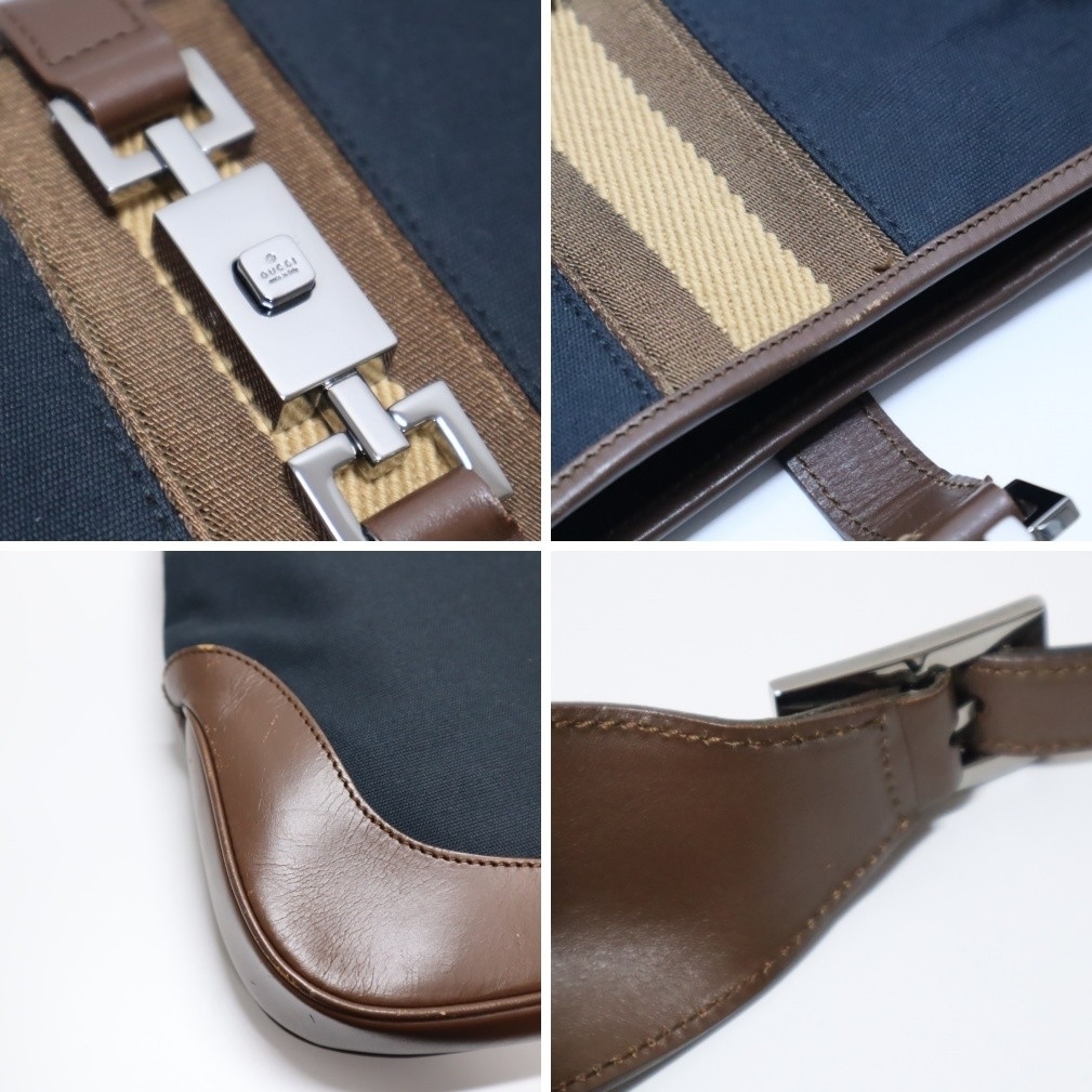 GUCCI ジャッキー ハンドバッグ シェリーライン キャンバス HB02011