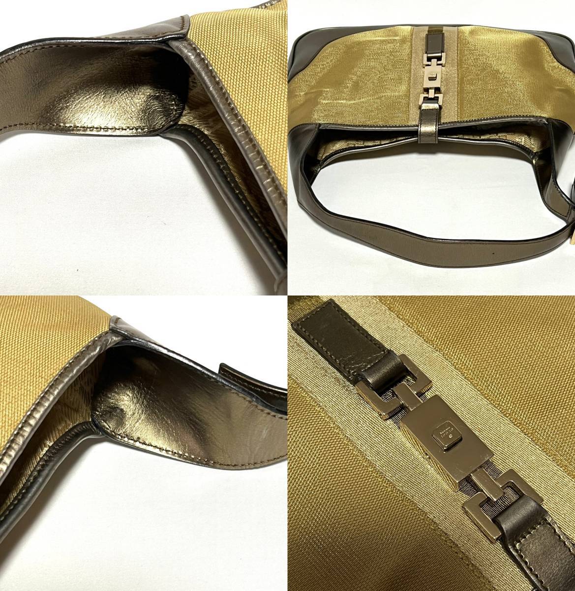 GUCCI ジャッキー ハンドバッグ シェリーライン キャンバス HB01845