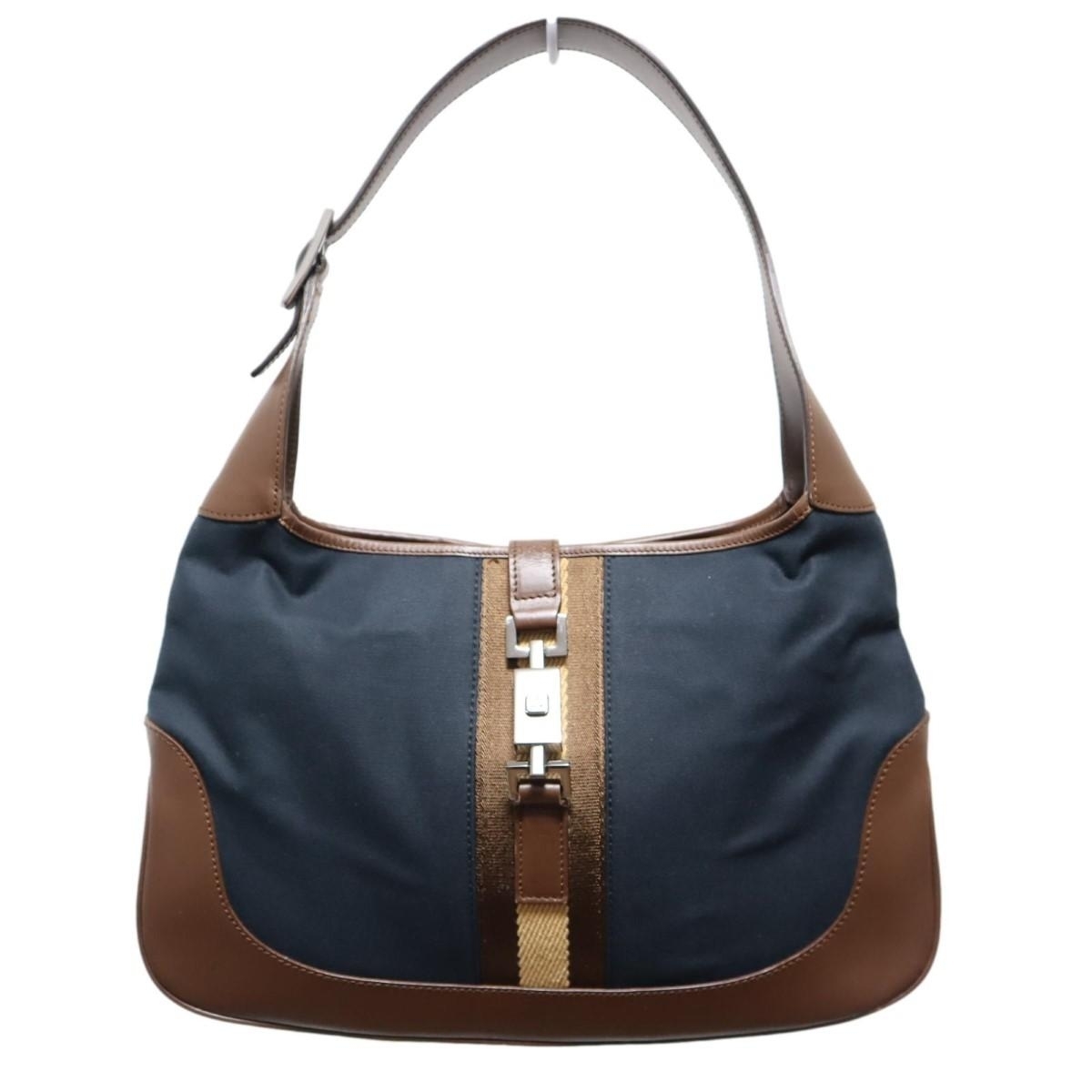 GUCCI ジャッキー ハンドバッグ シェリーライン キャンバス HB02011