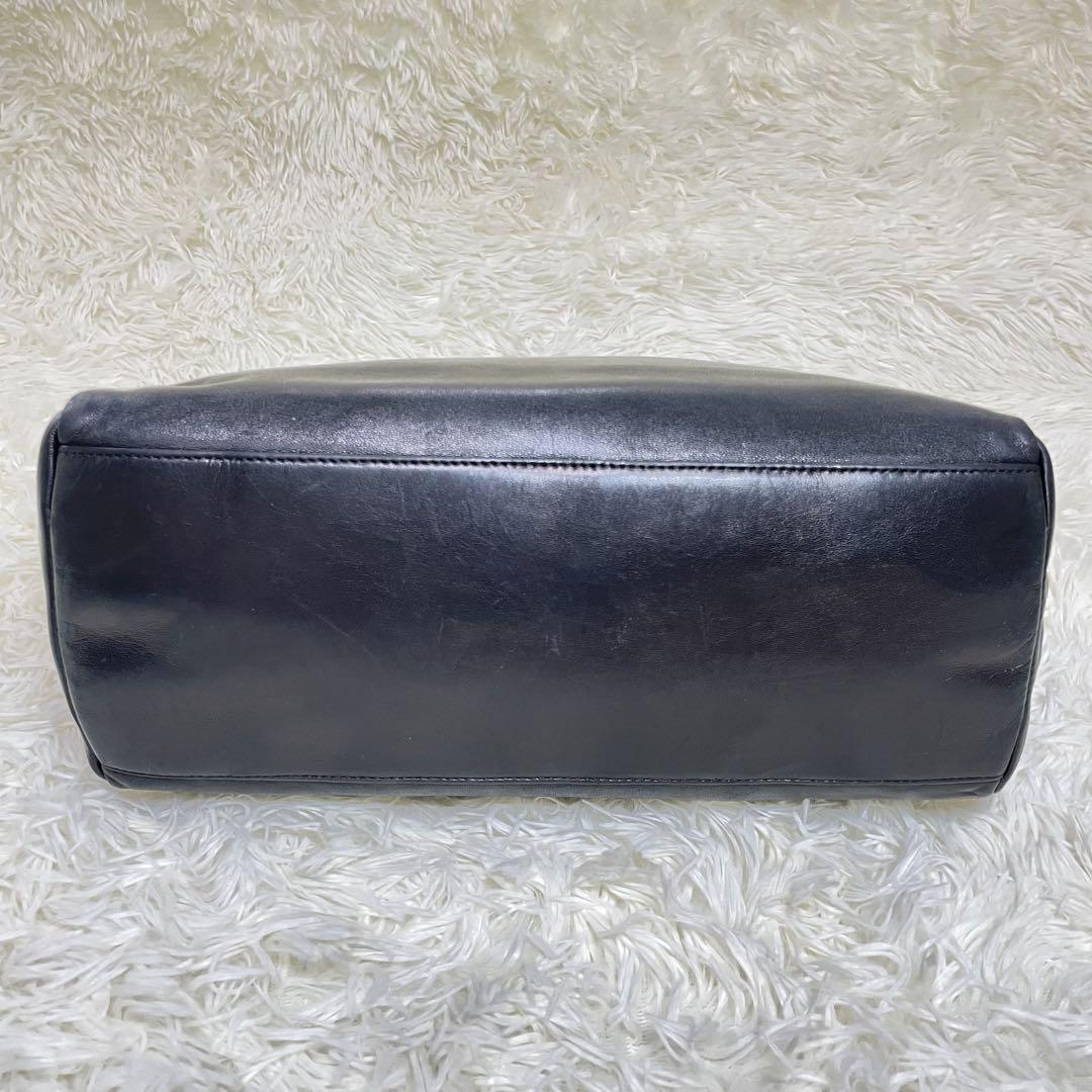 美品】プラダ ナッパレザー ハンドバッグ オールレザー ブラック 本革