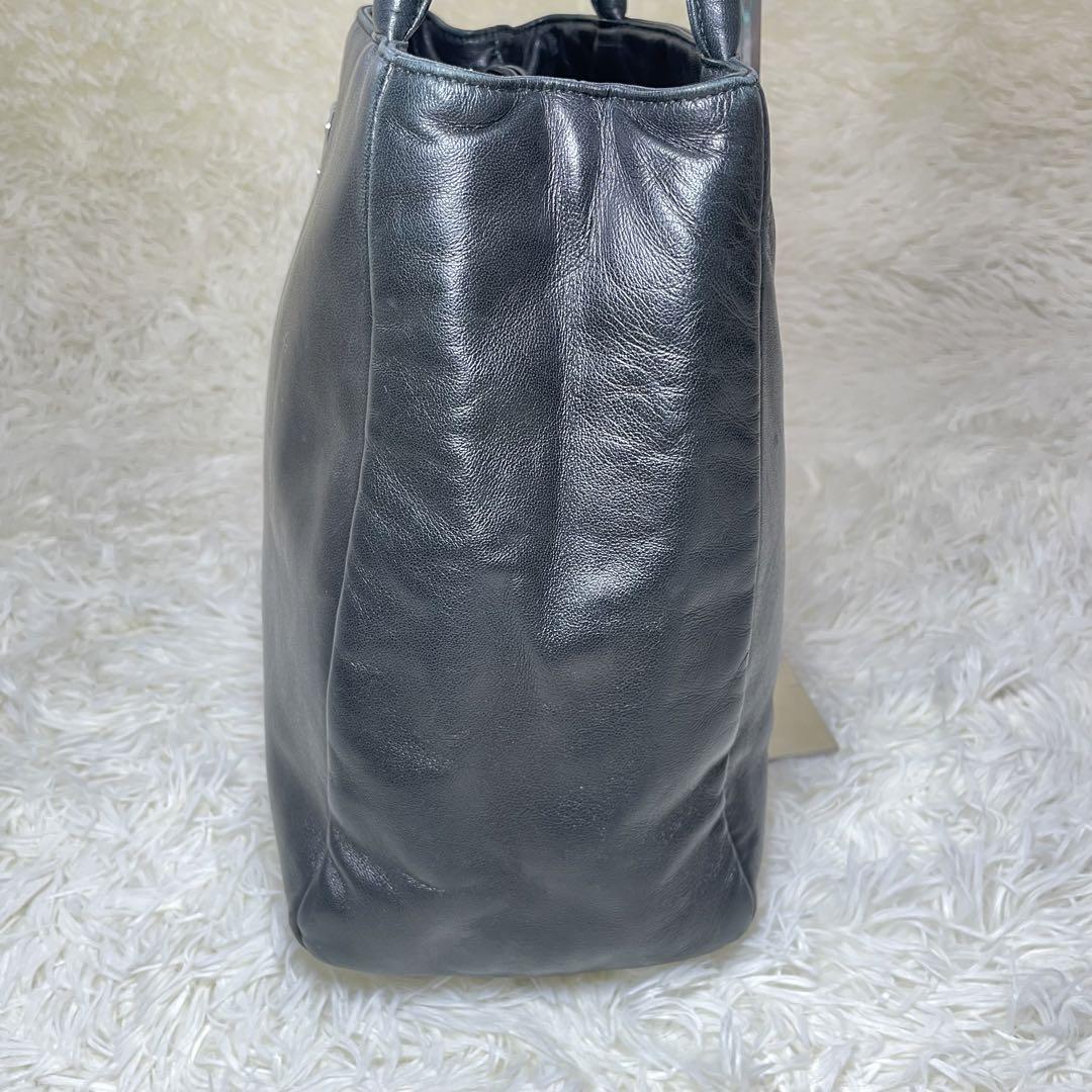 美品】プラダ ナッパレザー ハンドバッグ オールレザー ブラック 本革