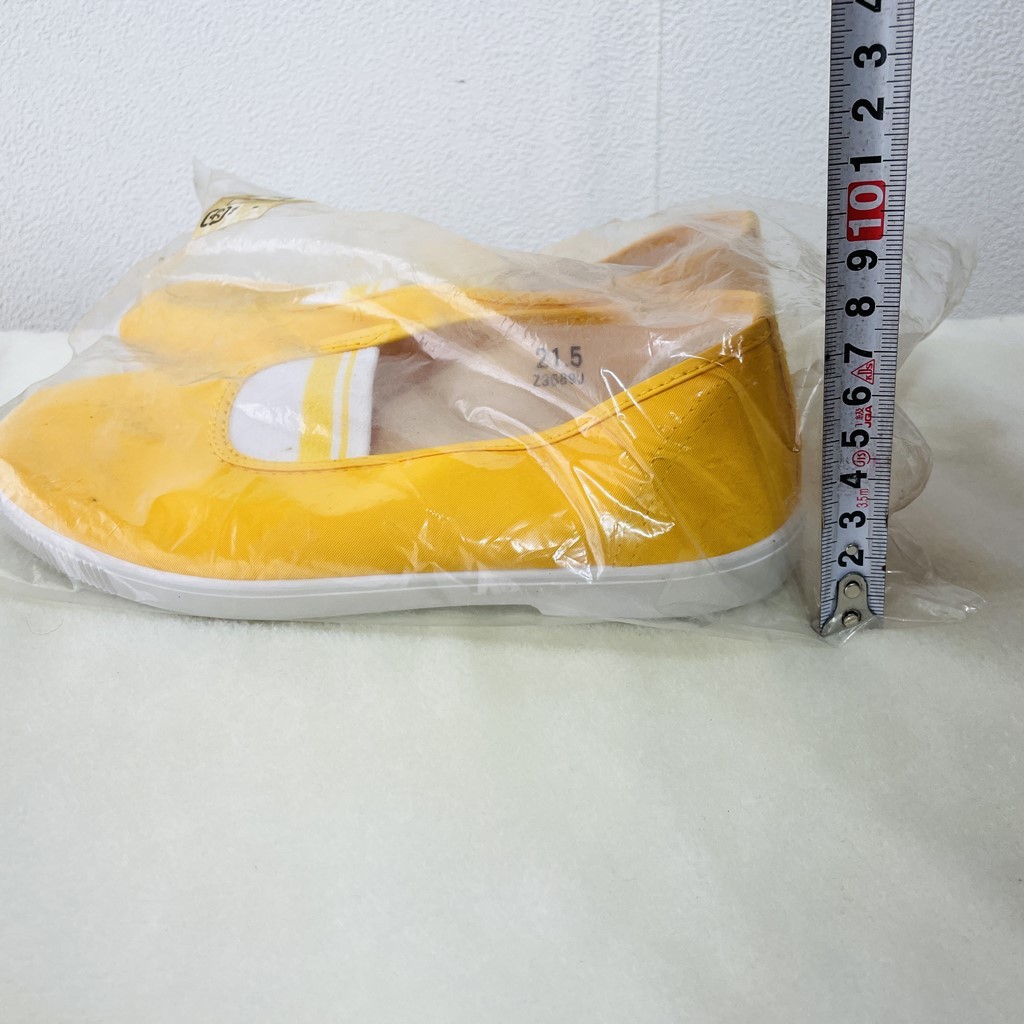  unused Showa Retro Achilles /achilles indoor shoes retro yellow color / yellow 21.5cm new goods dead stock unopened ultra rare X414