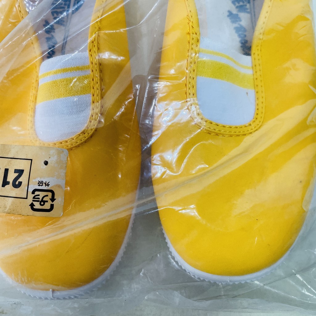  unused Showa Retro Achilles /achilles indoor shoes retro yellow color / yellow 21.5cm new goods dead stock unopened ultra rare X414