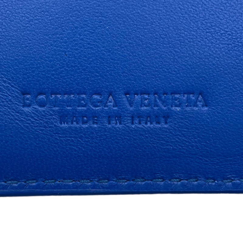 ボッテガ・ヴェネタ BOTTEGA VENETA マキシイントレ財布 ブルー 二つ折り財布 メンズ 中古_画像7